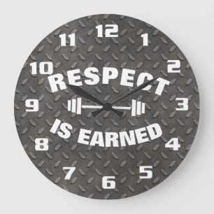 Respekt wird Cool verdient Große Wanduhr