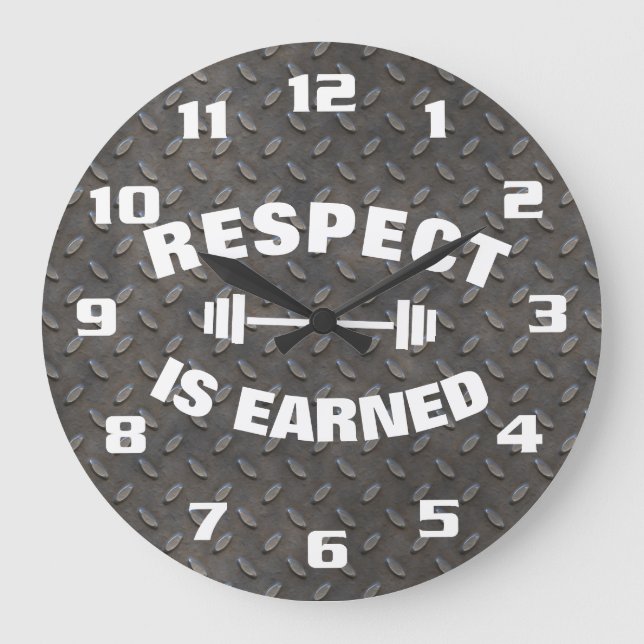 Respekt wird Cool verdient Große Wanduhr (Vorderseite)
