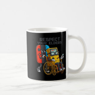 Respektiere deine Älteren Gaming-Kontrolle Retro L Kaffeetasse
