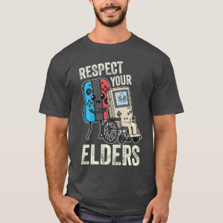 Respektiere deine Älteren Lustiger 80er Spielecont T-Shirt