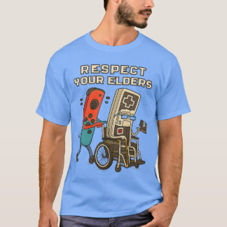 Respektiere deine Älteren Lustiger Retro-Gaming-Co T-Shirt