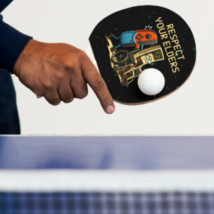 Respektiere deine Älteren Retro-Fun-Gaming-Control Tischtennis Schläger