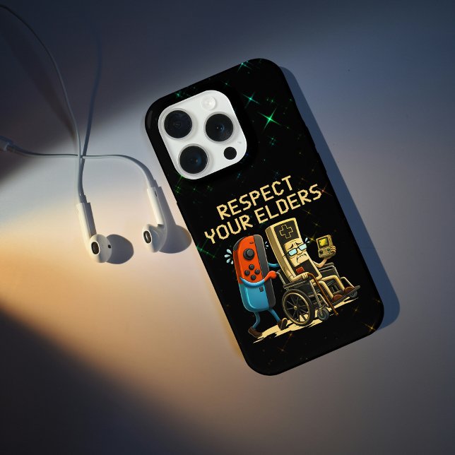 Respektiere deine Älteren Retro-Gaming-Control Lus iPhone 15 Pro Hülle (Von Creator hochgeladen)