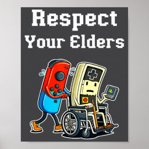 Respektiere deine Älteren Retro-Gaming Lustiger Ga Poster