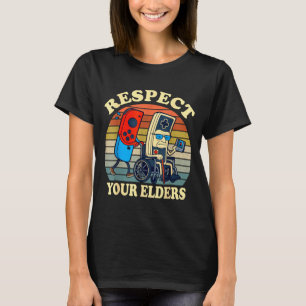 Respektiere deine Älteren Retro-Gaming Lustiger Ga T-Shirt