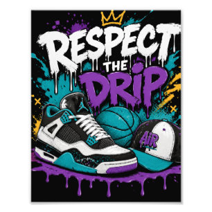 Respektiere den Basketball-Design-Drip Fotodruck
