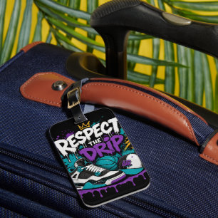 Respektiere den Basketball-Design-Drip Gepäckanhänger