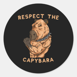 Respektiere den Capybara - Lustiger Fitness Bodybu Runder Aufkleber