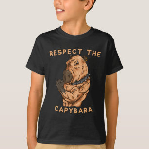 Respektiere den Capybara - Lustiger Fitness Bodybu T-Shirt