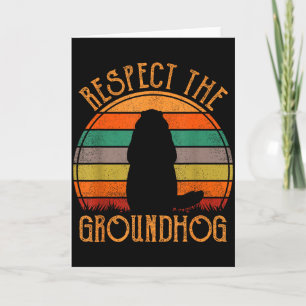 Respektiere den Murmeltiertier Retro Groundhog Day Karte