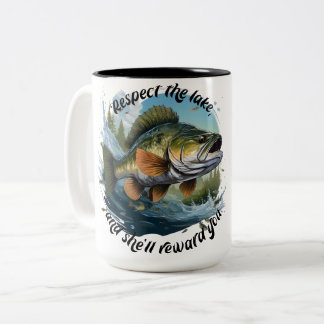 Respektiere den See und du wirst belohnt werden Zweifarbige Tasse