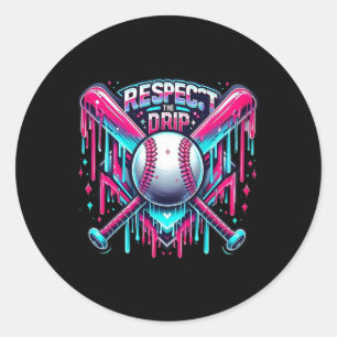 Respektiere den Tropfen Bysebyll Home Plate Eiscre Runder Aufkleber