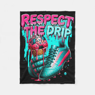 Respektiere den Tropfen Fußball Eiscreme-Tropfen m Fleecedecke