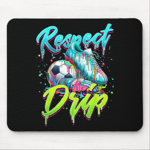 Respektiere den Tropfen Fußball-Eiscreme-Tropfen m Mousepad