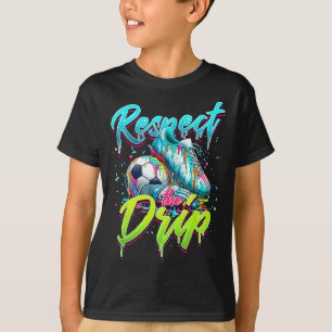 Respektiere den Tropfen Fußball Eiscreme-Tropfen m T-Shirt