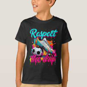 Respektiere den Tropfen Fußball Eiscreme-Tropfen m T-Shirt