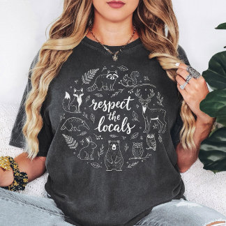 Respektiere die lokalen Waldtiere Kreisdesign T-Shirt