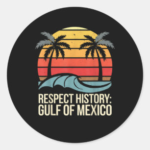 Respektiere Geschichte Golf von Mexiko Retro Vinta Runder Aufkleber
