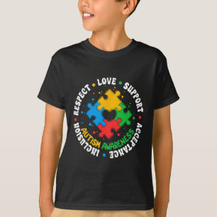 Respektiere Liebe Unterstütze Autismus-Bewusstsein T-Shirt