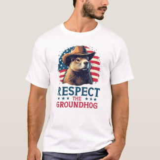 Respektieren der Groundhog - Cowboy Vibes T-Shirt