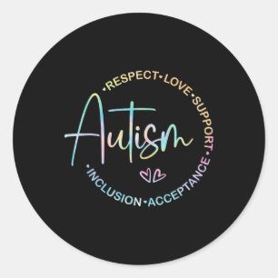 Respektieren der Liebe Unterstützung der Autismus Runder Aufkleber