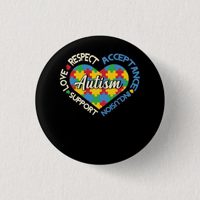 Respektieren der Unterstützung von Autismus und Li Button (Vorderseite)