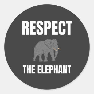 Respektieren des Elefanten Runder Aufkleber