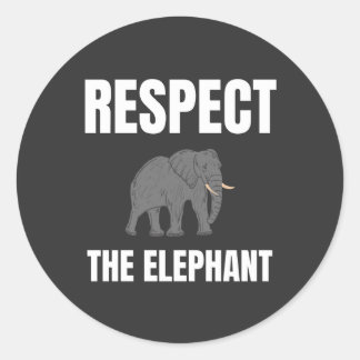 Respektieren des Elefanten Runder Aufkleber