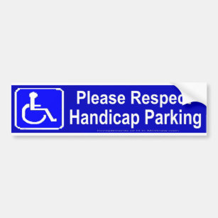 Respektieren Sie bitte Handikap-Parken Autoaufkleber