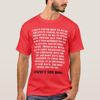 Respektieren Sie das Eisen-Front ROT T-Shirt