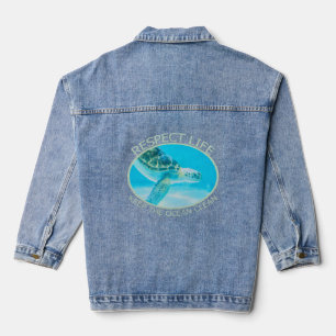 Respektieren Sie das Leben, den Ozean sauber Behal Jeansjacke