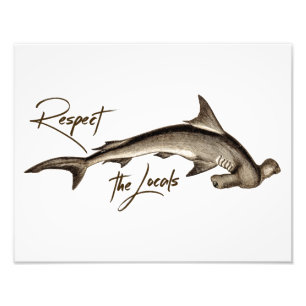 Respektieren Sie das örtliche Hammerhead Shark Fu Fotodruck