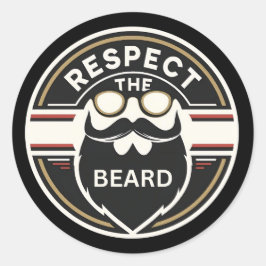 Respektieren Sie den Bart, Funny Beard Lover Runder Aufkleber