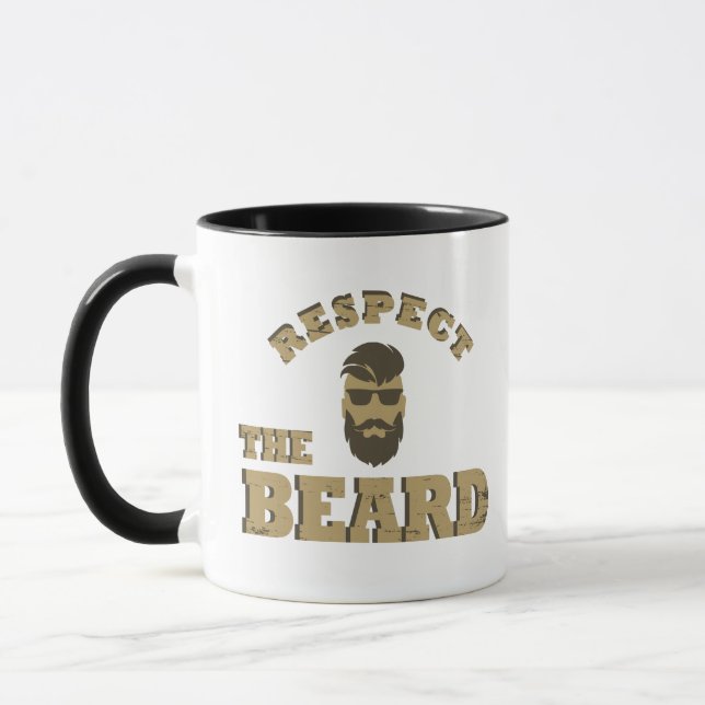 Respektieren Sie den Bart komisch bärtige Redewend Tasse (Links)
