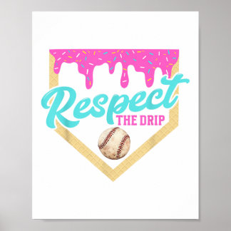 Respektieren Sie den Tropfen Baseball Zuhause Plat Poster