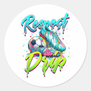 Respektieren Sie den Tropfen Soccer Ice Cream Trop Runder Aufkleber