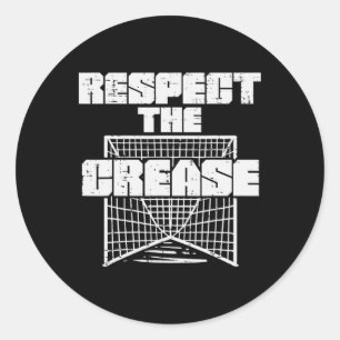 Respektieren Sie die Crease Lacrosse Funny Lax Goa Runder Aufkleber