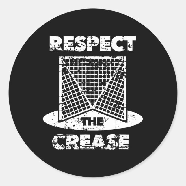 Respektieren Sie die Crease Lacrosse Lax Goalie Runder Aufkleber (Vorderseite)
