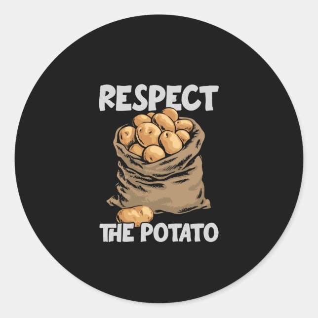 Respektieren Sie die Kartoffel Funny Root Pflanzka Runder Aufkleber (Vorderseite)