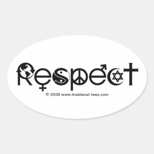 Respektieren Sie Mutter Erde - Recycle retten den  Ovaler Aufkleber
