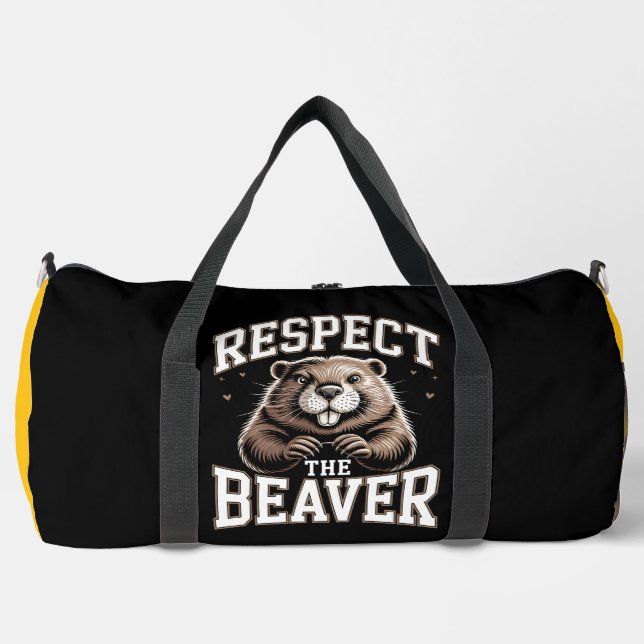 Respektiert den Biber Duffle Bag (Vorderseite)