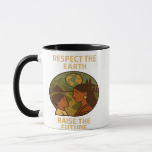 Respektiert die Erde, erhebt die Zukunft Tasse