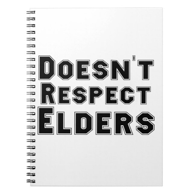 Respektiert kein Notebook für ältere Menschen Notizblock (Vorderseite)