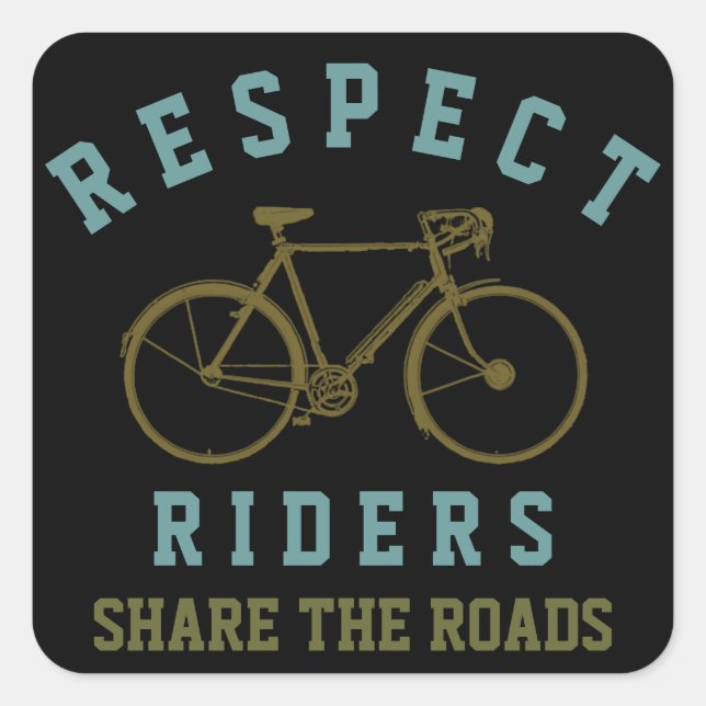Respektsfahrer Quadratischer Aufkleber (Vorderseite)