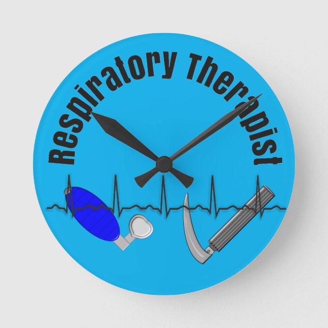 Respiratorischer Therapeut Runde Wanduhr (Vorderseite)