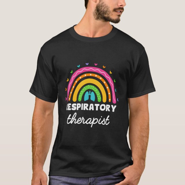 Respiratorischer Therapist Rainbow Lung Rt Respira T-Shirt (Vorderseite)