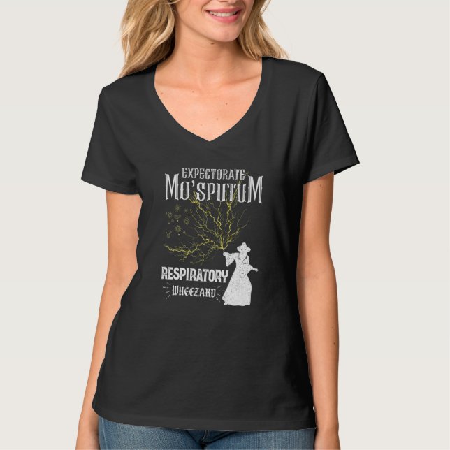 Respiratory Therapist  Wizard Expectorate Mo'Sputu T-Shirt (Vorderseite)