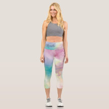 "Respire" Aquarelle Yoga Leggings