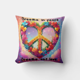 Respire en paix Respire dehors Amour coussin