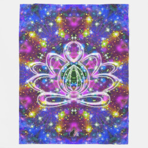 Resplendent Zen Lotus Fleecedecke